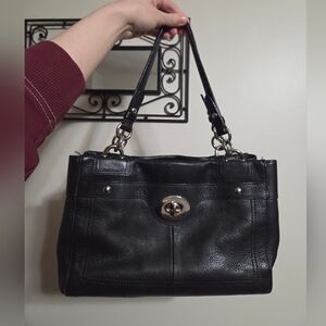 Coach Penelope Black Pebbled Leather Shoulder/Hand Bag